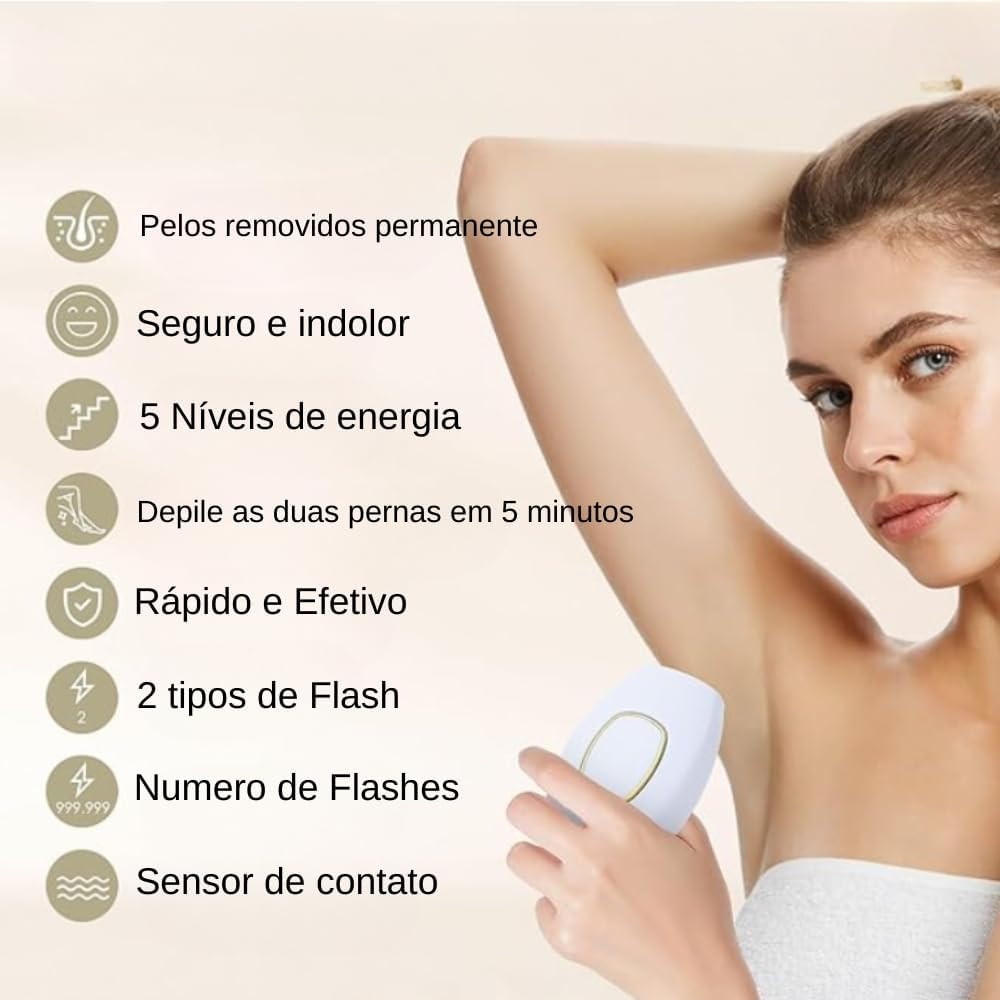 Depilador a Laser Portati Profissional - Removedor De Pelos Permanente e Indolor
