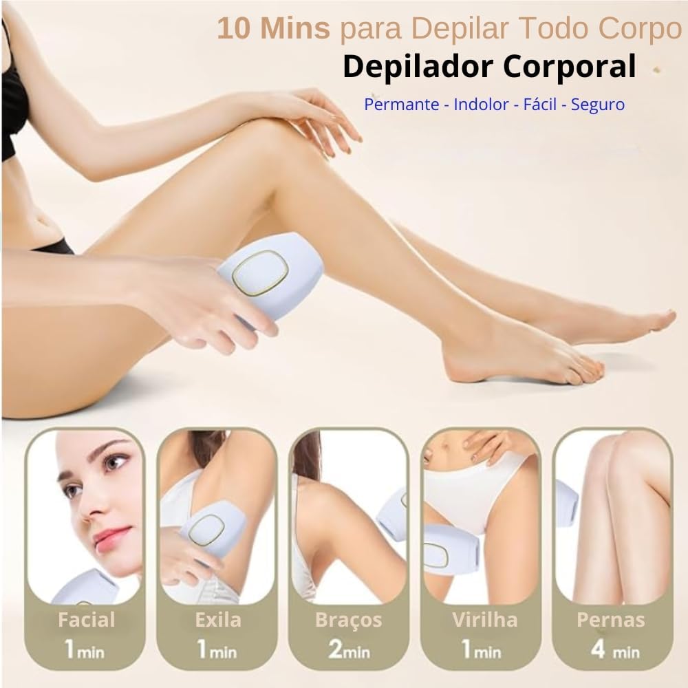 Depilador a Laser Portati Profissional - Removedor De Pelos Permanente e Indolor